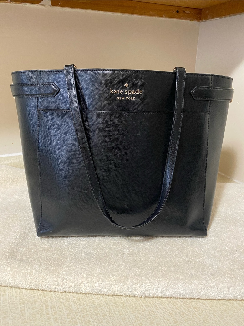 kate spade Black Saffiano Leather Tote